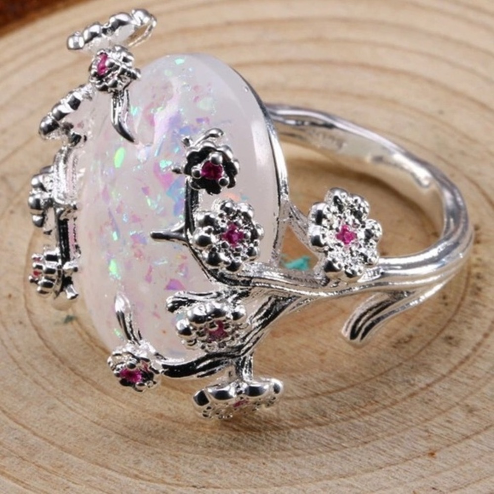 White Gold Opal Ring